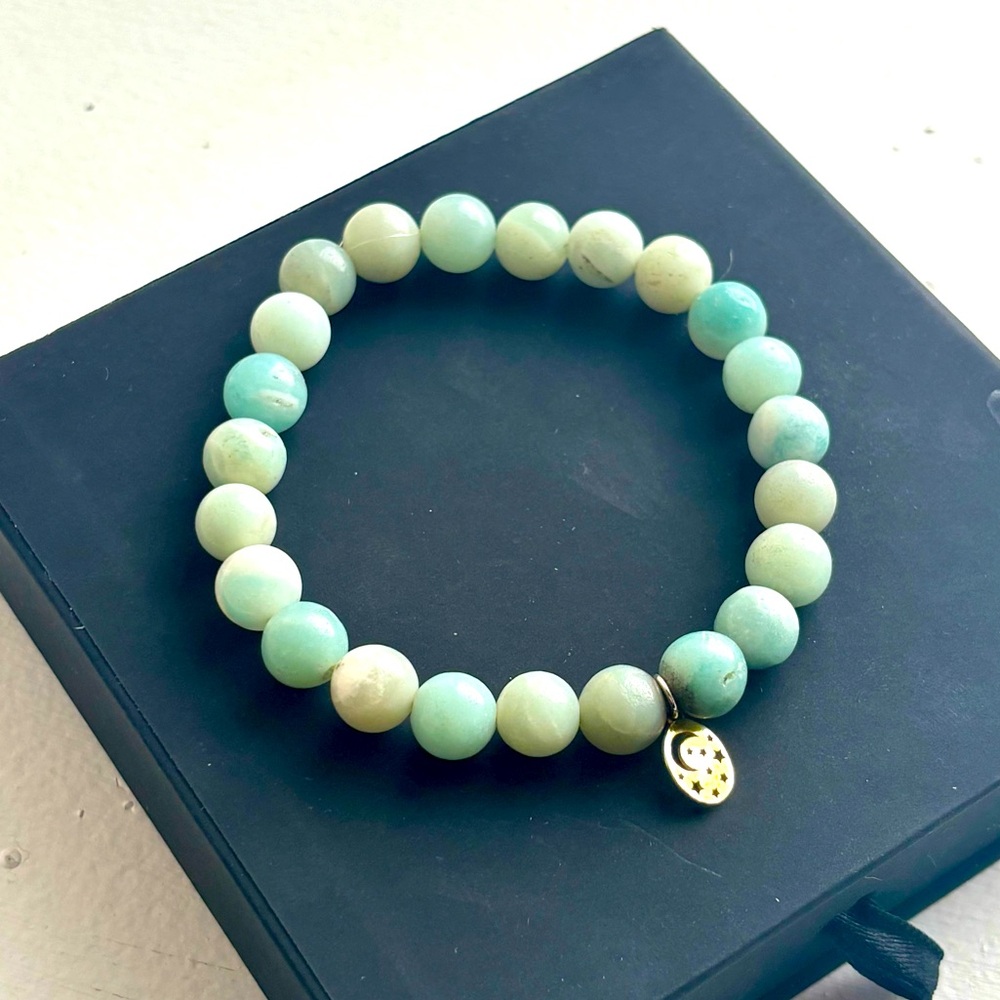 Oasis Sun & Moon Charm Amazonite Crystal Bracelet